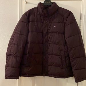 Tommy Hilfiger burgundy bubble jacket large.